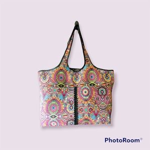 Sakoots  Hermosa Rainbow Wonderlust Tote Bag Pink Red Yelllow Green